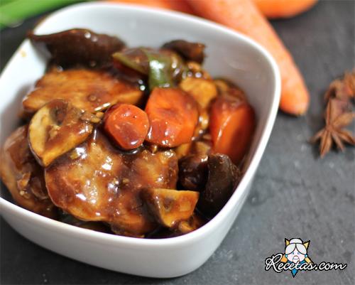 Pollo a la oriental en microondas