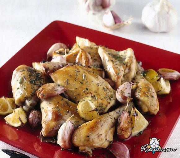 Pollo con ajos