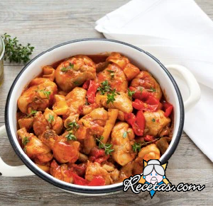 Pollo con pimientos