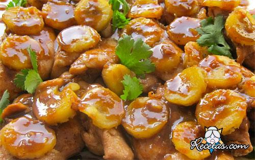 Pollo con plátanos