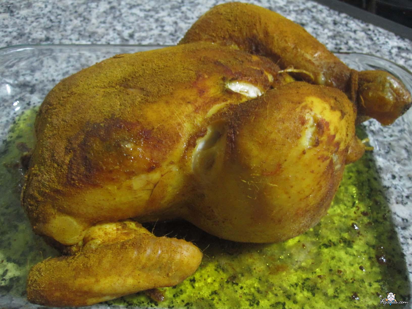 Pollo de corral asado