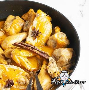 Pollo especiado con limón y azafrán