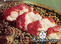 Postas de congrio en cama verde