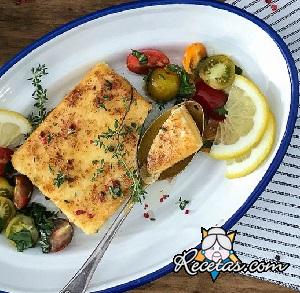 Queso feta asado con olivas y miel