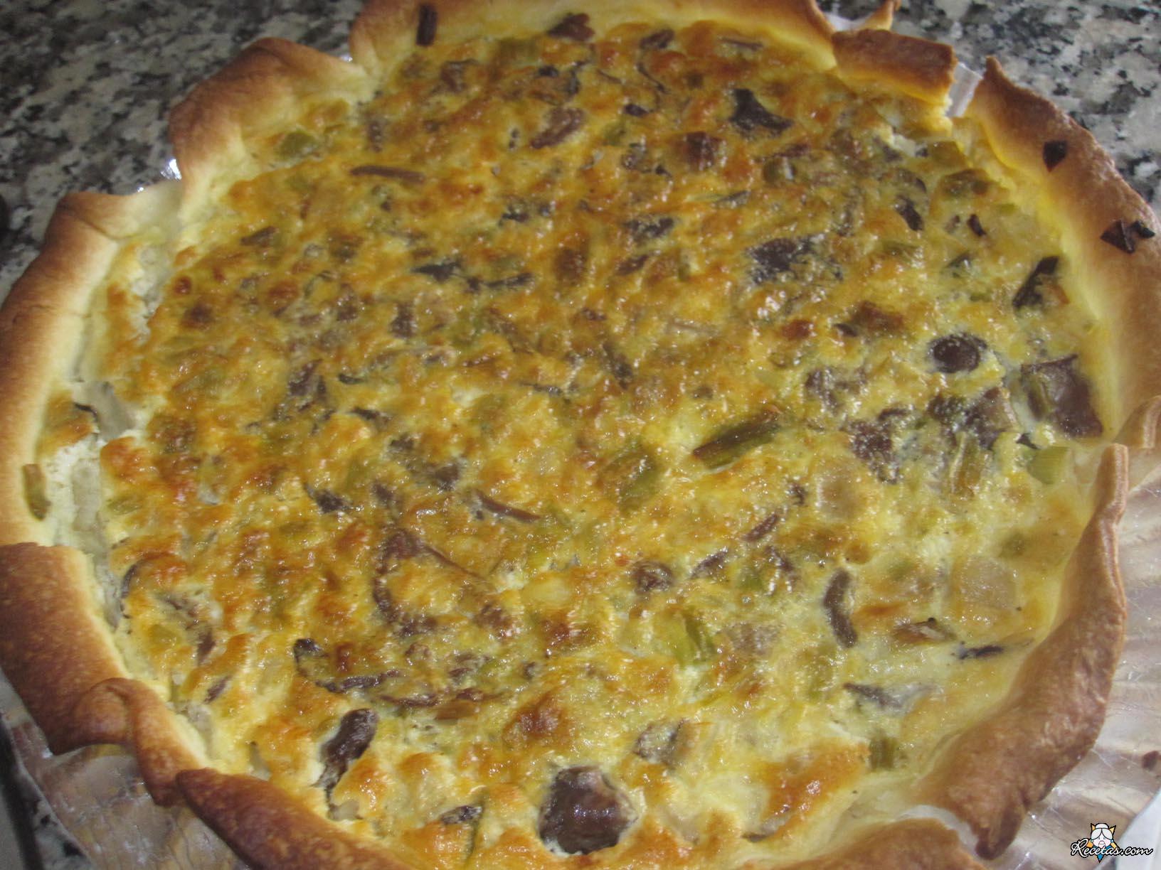 Quiche de berenjenas y puerros