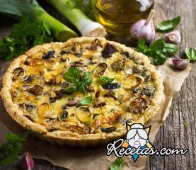 Quiche de puerros y setas