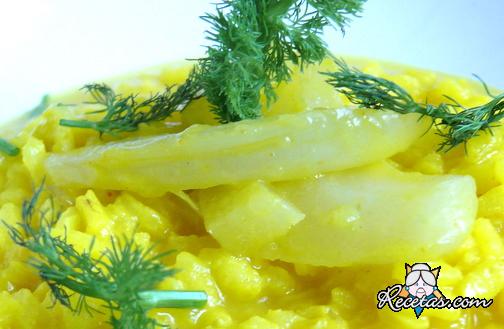 Risotto con hinojo y cúrcuma