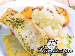 Róbalo con sabayón de limón