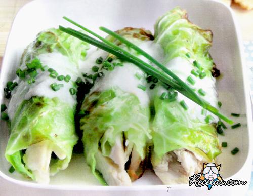Rollitos de col con pavo