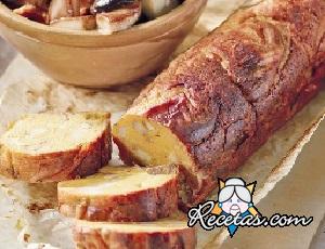 Rollo vegetariano con calabaza y cham...