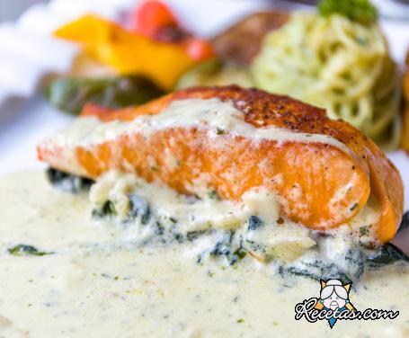 Salmón al horno con cilantro