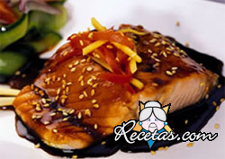 Salmón teriyaki
