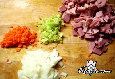 Salsa de apio y jamón