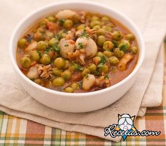 Sepias con guisantes