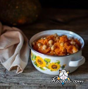 Sopa de calabaza y garbanzos