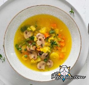 Sopa de verduras y arroz con azafrán