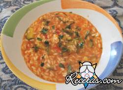 Sopa de arroz a la italiana