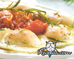 Sorrentinos con tomates confitados