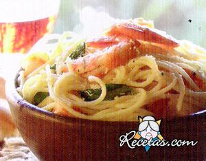 Spaghetti con langostinos