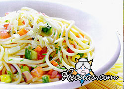 Espaguetis con vegetales
