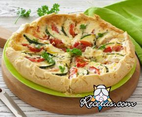 Tarta de calabacines y tomates