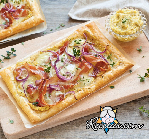 Tarta de queso azul y tocino