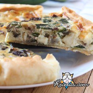 Tarta salada de calabacines y berenjenas