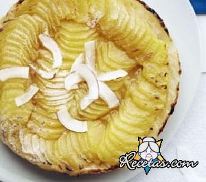 Tarta tatin de piña y coco