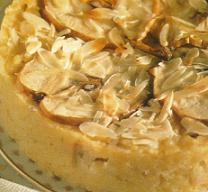 Tarta de arroz con peras