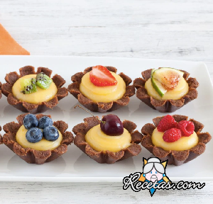 Tartaletas de chocolate con frutas
