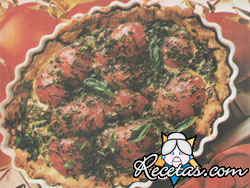 Tarta de tomates con hierbas frescas