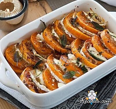 Tian de calabaza y queso de cabra