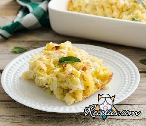 Timbal de tirabuzones con puerros