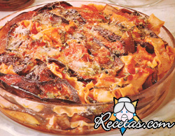 Timbal de pasta y berenjenas