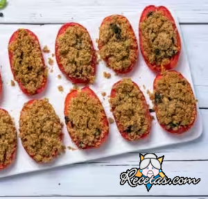 Tomates gratinados con paté de aceitunas