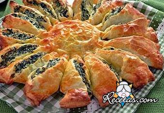 Torta flor con ricotta y espinacas
