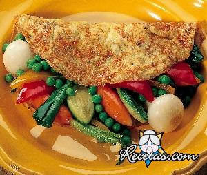 Tortilla con verduras glaseadas