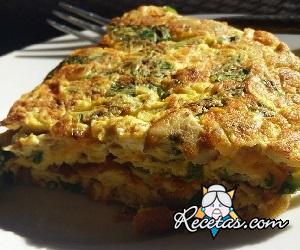 Tortilla de zanahorias ralladas y brócoli