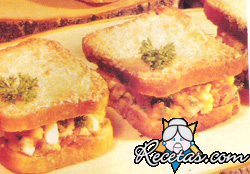 Tostadas con jamón y queso