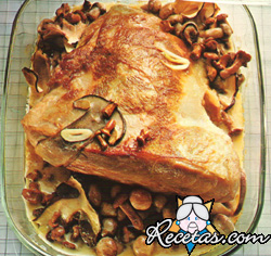 Ternera a la crema de hongos