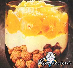 Triffle de crema y naranjas