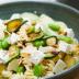 Pasta fría con calabacín, tofu y menta fresca