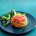 Tartare de camarones y gelatina de bisque